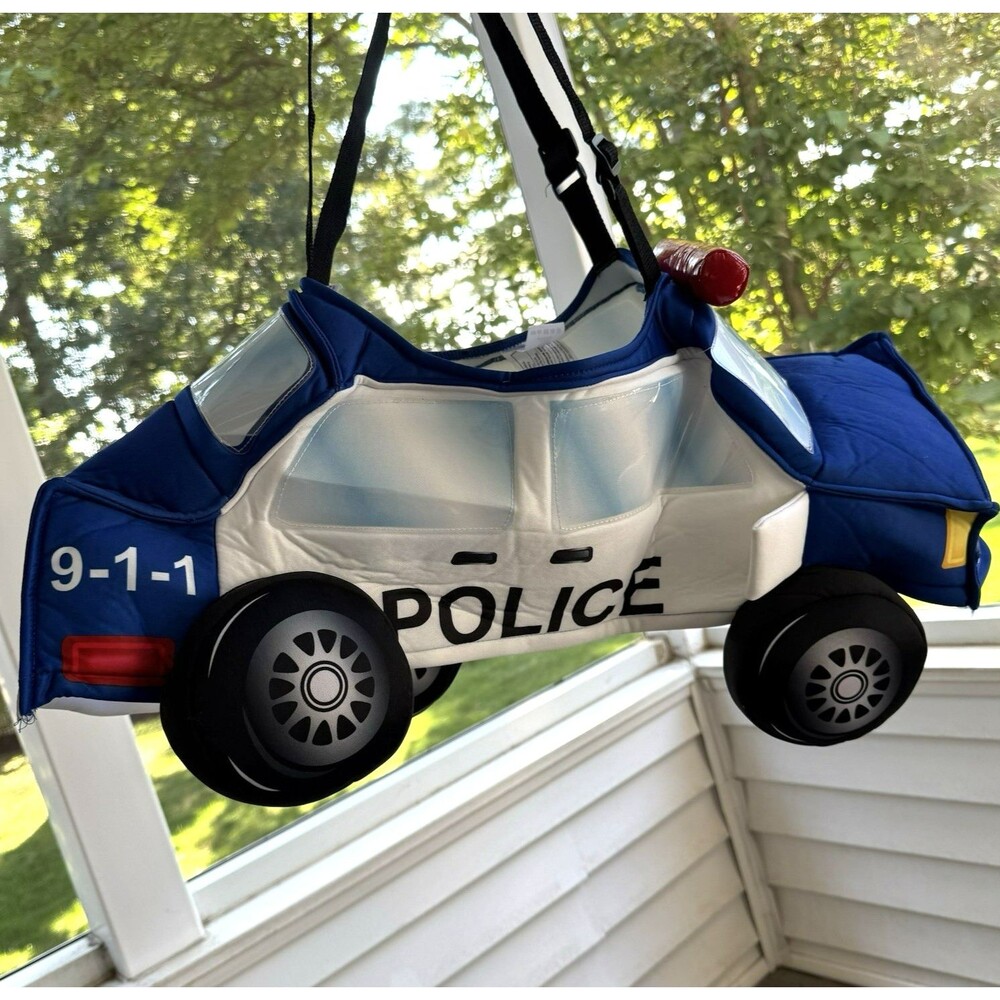 Spirit Halloween Kid Police Car Costume SIREN SOUND Effects Size 5T-6 Suspenders